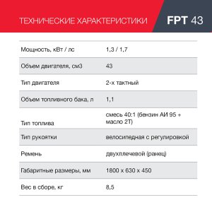 Бензиновый триммер FUBAG FPT 43 в Тольятти фото