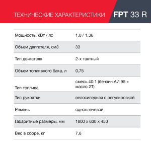 Бензиновый триммер FUBAG FPT 33R в Тольятти фото