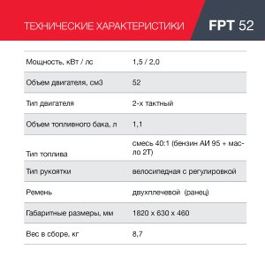 Бензиновый триммер FUBAG FPT 52 в Тольятти фото