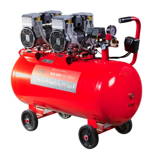 Компрессор воздушный безмасляный малошумный FUBAG OLS 500/100 CM2х2 + Набор пневмоинструмента (5 предметов) в ПОДАРОК в Тольятти фото