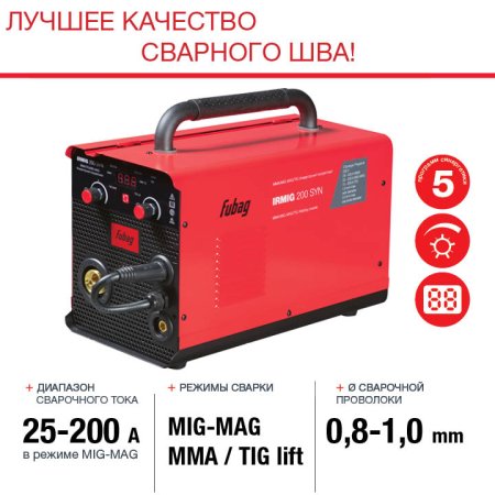 FUBAG Сварочный полуавтомат IRMIG 200 SYN с горелкой 250 А 3 м в комплекте в Тольятти фото