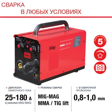 Полуавтомат сварочный FUBAG IRMIG 180 SYN с горелкой 250 А 3 м в комплекте в Тольятти фото