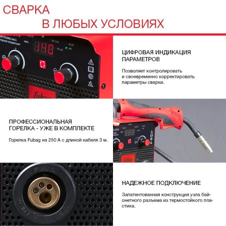 Полуавтомат сварочный FUBAG IRMIG 180 SYN с горелкой 250 А 3 м в комплекте в Тольятти фото