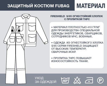 Защитный костюм Fubag размер 52-54 рост 3 в Тольятти фото